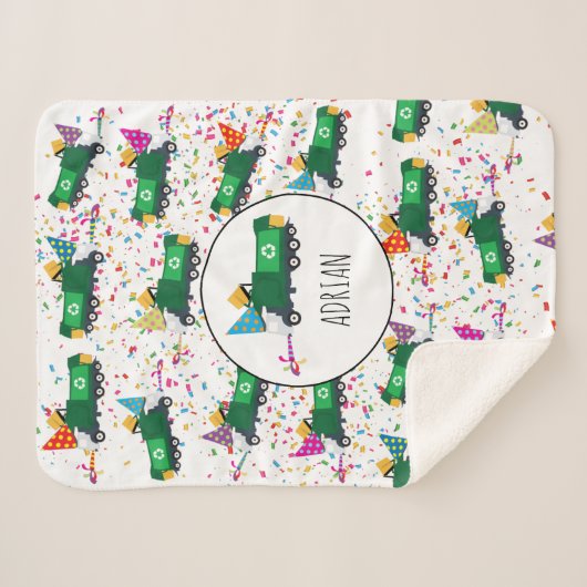 Personalisiert Recycelnd Garbage Truck Party Muste Sherpadecke (Vorderseite (Horizontal))