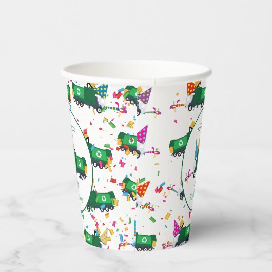Personalisiert Recycelnd Garbage Truck Party Pappbecher (Rechts)
