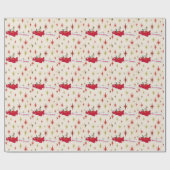 Personalisiert, Red Airplane & Santa, Frohe Weihna Geschenkpapier (Flach)