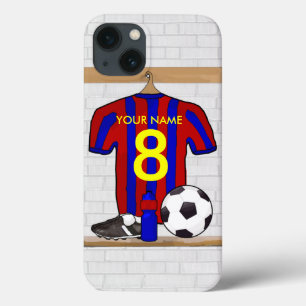 Personalisiert Red and Blue Football Soccer Jersey Case-Mate iPhone Hülle