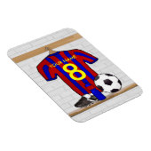 Personalisiert Red and Blue Football Soccer Jersey Magnet (Rechte Seite)