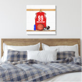 Personalisiert Red and White Basketball Jersey Leinwanddruck (Insitu (Schlafzimmer))