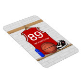 Personalisiert Red and White Basketball Jersey Magnet (Rechte Seite)
