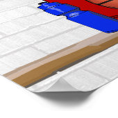 Personalisiert Red and White Basketball Jersey Poster (Ecke)