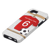 Personalisiert Red and White Football Soccer Jerse Case-Mate iPhone Hülle (unten)