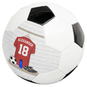 Personalisiert Red and White Football Soccer Jerse Fußball