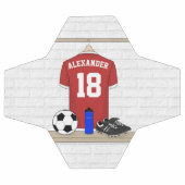 Personalisiert Red and White Football Soccer Jerse Fußball (Flach)