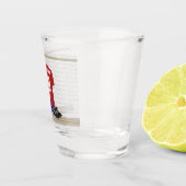 Personalisiert Red and White Football Soccer Jerse Schnapsglas (Rechts)