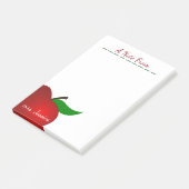 Personalisiert Red Apple Teacher Post-it Klebezettel (angewinkelt)