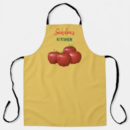 Personalisiert Red Apple Themed Kitchen Schürze