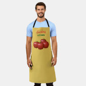 Personalisiert Red Apple Themed Kitchen Schürze (Getragen)