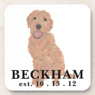Personalisiert Red Apricot Golden Doodle Getränkeuntersetzer