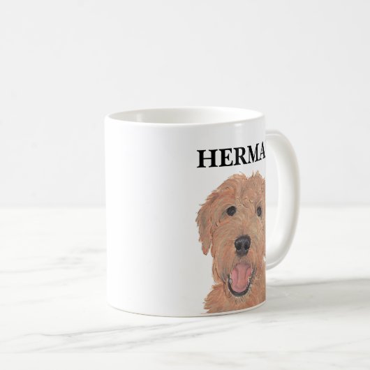 Personalisiert Red Apricot Golden Doodle Kaffeetasse (VorderseiteRechts)