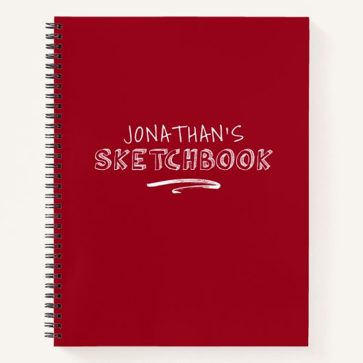 Personalisiert Red Artist Sketch Notizblock (Vorderseite)