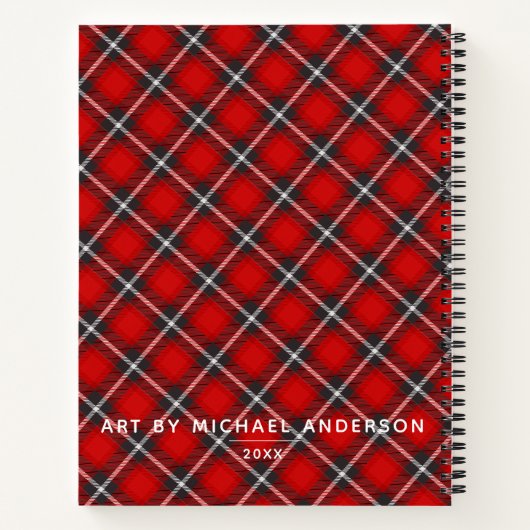 Personalisiert Red Artist Sketch Notizblock (Rückseite)