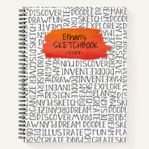 Personalisiert Red Artist Sketchbook Notebook Notizblock