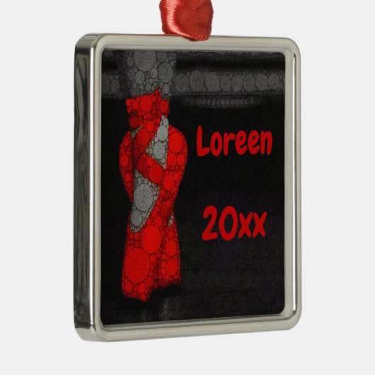 Personalisiert Red Ballerina Slippers Ornament Aus Metall (Rechts)