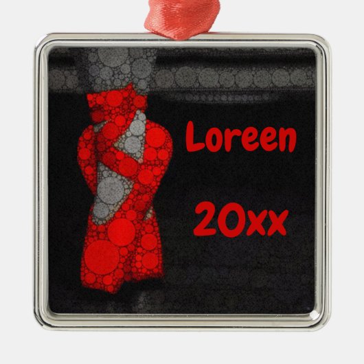 Personalisiert Red Ballerina Slippers Ornament Aus Metall (Vorne)
