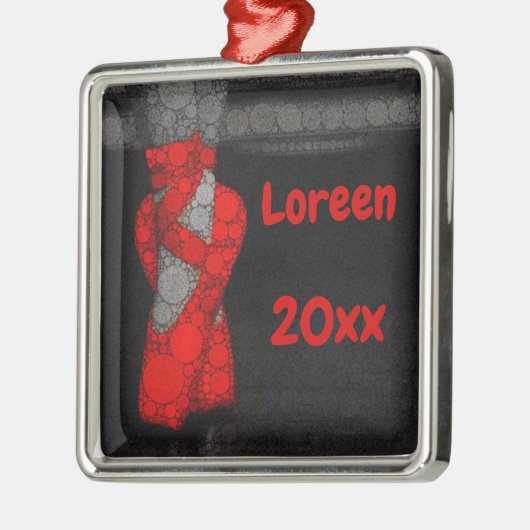 Personalisiert Red Ballerina Slippers Ornament Aus Metall (Links)