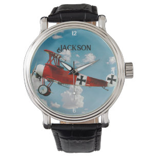 Personalisiert Red Baron Fokker Armbanduhr