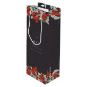 Personalisiert Red Berry+Eucalyptus Weihnachten Geschenktüte Für Weinflaschen (Vorderseite Schrägansicht)