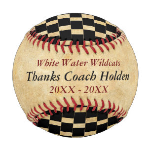Personalisiert Red Black Baseball Coach Danke