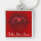 Personalisiert Red Black Lighted Heart Art Schlüsselanhänger (Vorne)
