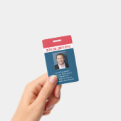 Personalisiert Red Blue Foto ID Mitarbeiter Ausweis (Handheld)