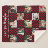 Personalisiert Red Buffalo Kariert 13 Foto Collage Sherpadecke (Vorderseite (Horizontal))