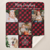 Personalisiert Red Buffalo Kariert 5 Foto Collage Sherpadecke (Vorderseite)