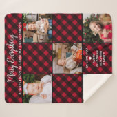 Personalisiert Red Buffalo Kariert 5 Foto Collage Sherpadecke (Vorderseite (Horizontal))
