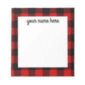 Personalisiert Red Buffalo Kariert Notepad Notizblock (Vorderseite)