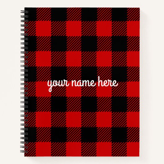 Personalisiert Red Buffalo Kariertes Notebook Notizblock (Vorderseite)