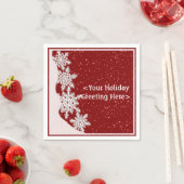 Personalisiert Red Christmas Snowflake Napkins Serviette (Beispiel)