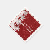 Personalisiert Red Christmas Snowflake Napkins Serviette (Ecke)
