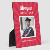 Personalisiert Red Class of 2023 Abschluss Foto Fotoplatte (Seite)