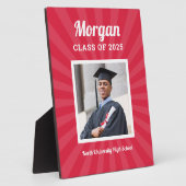 Personalisiert Red Class of 2023 Abschluss Foto Fotoplatte (Seite)