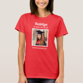 Personalisiert Red Class of 2025 Abschluss Foto T-Shirt (Vorderseite)