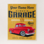 Personalisiert Red Classic Lkw Garage Puzzle (Vertikal)