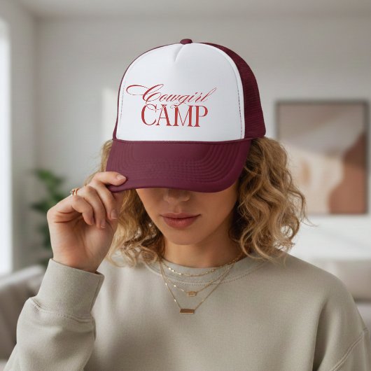Personalisiert Red Cowgirl Camp Bachelorette Truckerkappe