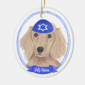 Personalisiert Red English Dackel Dog Hanukkah Keramik Ornament (Links)