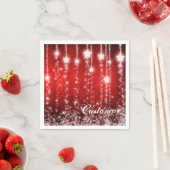 Personalisiert Red Fallstars Holiday Napkins Serviette (Beispiel)