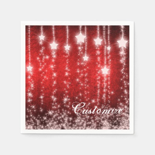 Personalisiert Red Fallstars Holiday Napkins Serviette (Vorderseite)