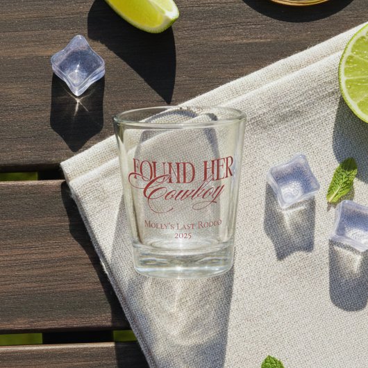 Personalisiert Red fand ihren Cowboy Bachelorette Schnapsglas