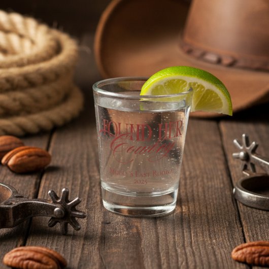 Personalisiert Red fand ihren Cowboy Bachelorette Schnapsglas