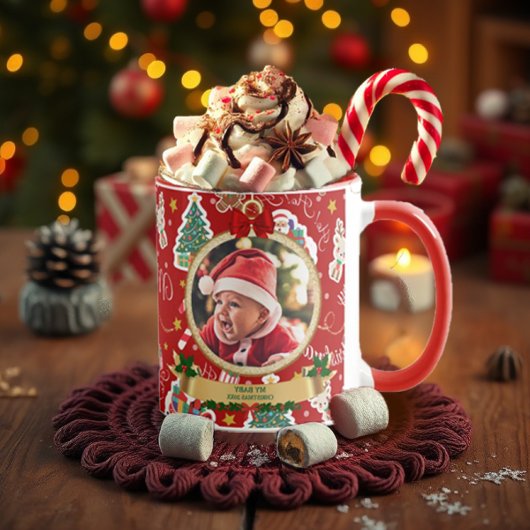 Personalisiert Red Frory Christmas HO!HO!HO!HO! Tasse
