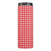 Personalisiert Red Gingham Monogram Thermosbecher (Rückseite)