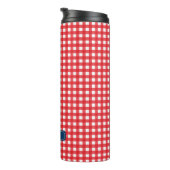 Personalisiert Red Gingham Monogram Thermosbecher (Nach rechts gedreht)