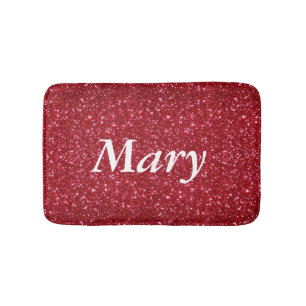 Personalisiert Red Glitzer Bath Mat Badematte