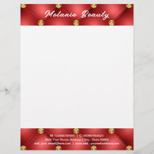 Personalisiert Red Gold Diamond Gerahmt Letterhead Briefbogen